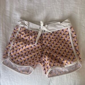 Acacia Swimwear Kids Swim Trunks in Purple and Cream